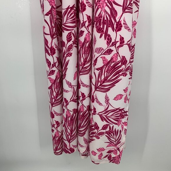 Cosita Linda Dress Pink Maxi Swim Coverup Floral Print VNeck Tassel - Picture 15 of 16